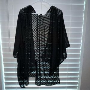 Black burnout kimono